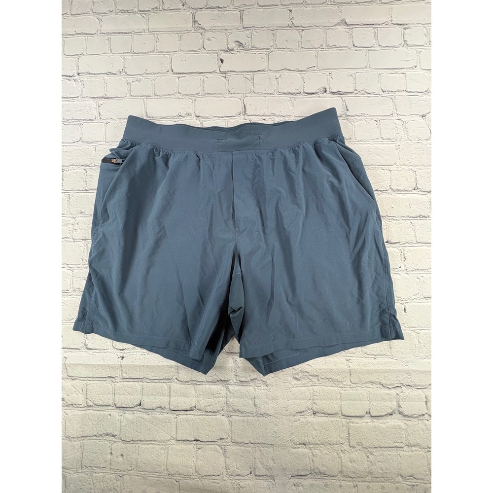 Lululemon Running Shorts Mens XL Blue Good Zipper Pocket Linerless 7" inseam